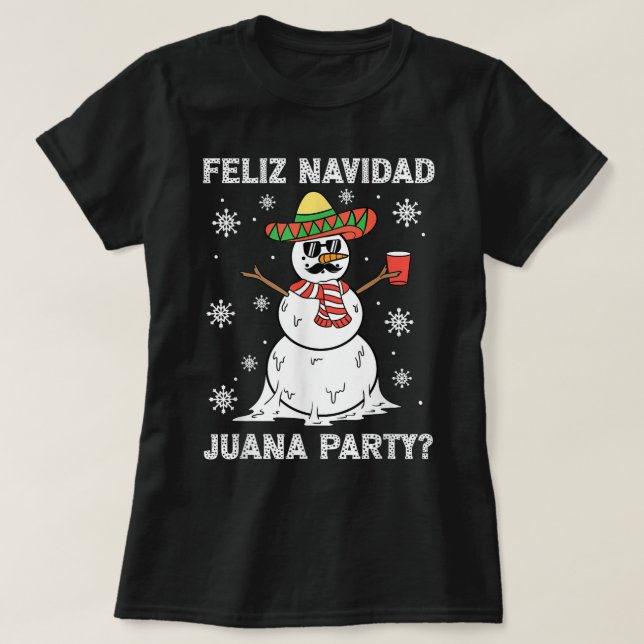 Camiseta Feliz Navidad Juana Partido Legal Presente Mexican (Frente do Design)