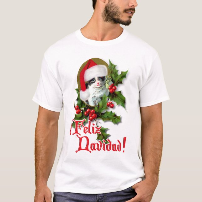 Camiseta Feliz Navidad - Kitten de Natal (Frente)