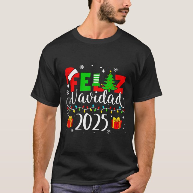 Camiseta Feliz Navidad Matching Family Spanish Christmas Me (Frente)