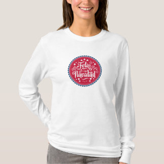 Camiseta Feliz Navidad Merry Christmas Modern Spanish Holid