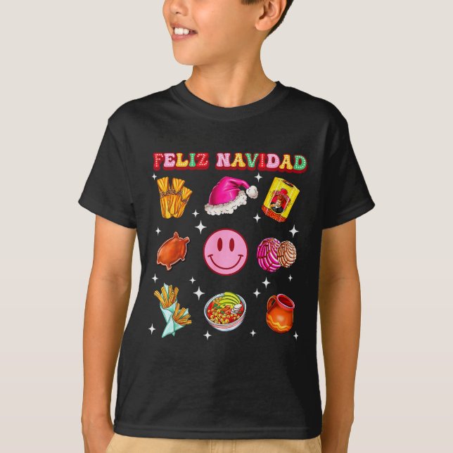 Camiseta Feliz Navidad Mexican Christmas Mexico Food Men Wo (Frente)