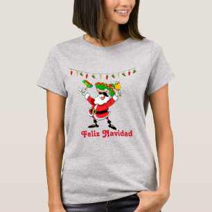 Camiseta Feliz Navidad Mexicana Papais noeis Com Luzes De P