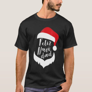 Camiseta Feliz Navidad Santa Hat Papais noeis Beard Natal