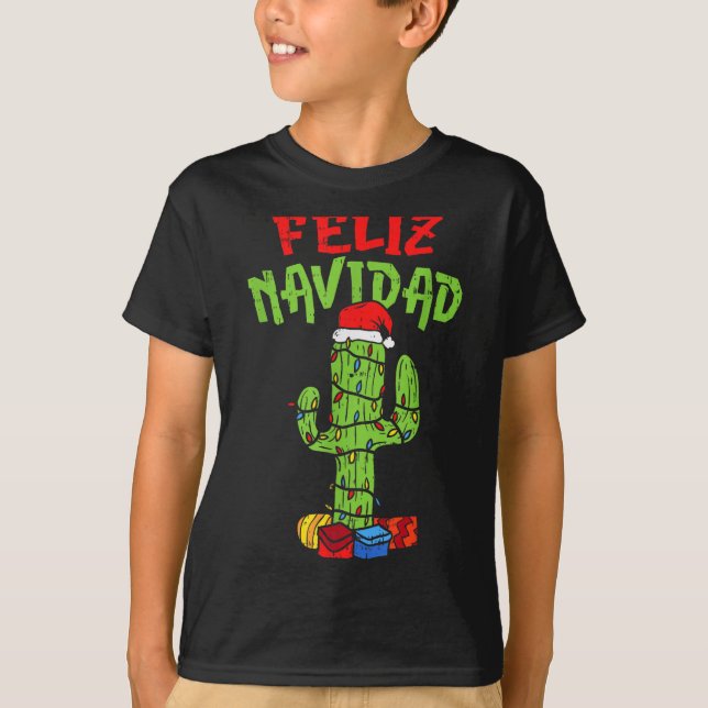 Camiseta Feliz Navidad Shirt Mexican Christmas Cactus Xmas  (Frente)