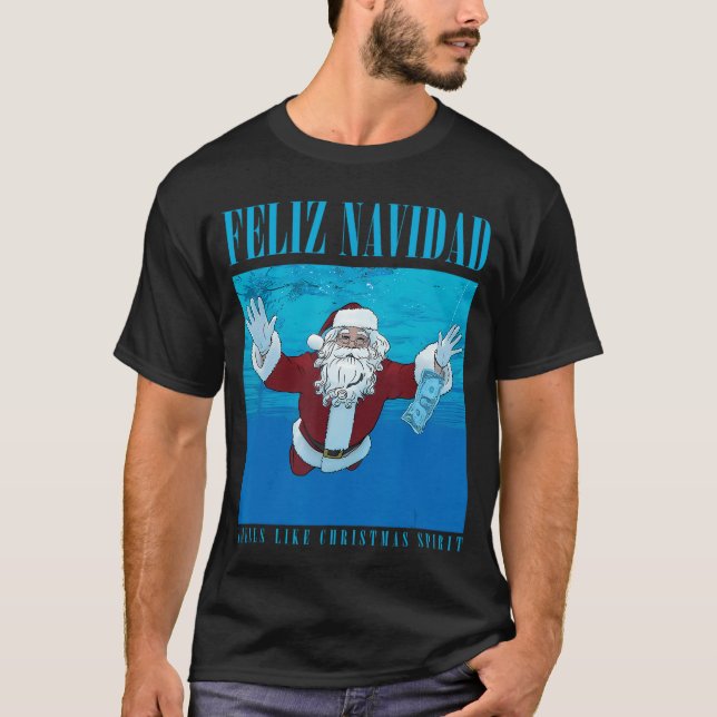 Camiseta feliz navidad smells like christmas spirit friend (Frente)