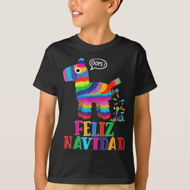 Camiseta Feliz Navidad Spanish Christmas Funny Mexican Nata (Frente)