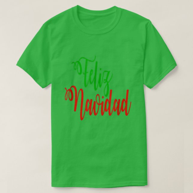 Camiseta Feliz Navidad Spanish Merry Christmas 2021 Funny F (Frente do Design)
