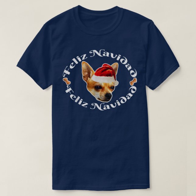 Camiseta Feliz Navidad Ugly Christmas Sweater Chihuahua San (Frente do Design)