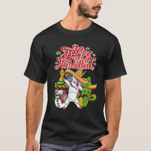 Camiseta Feliz Navidad Unicorn Cactus Engraçado Natal Mexic