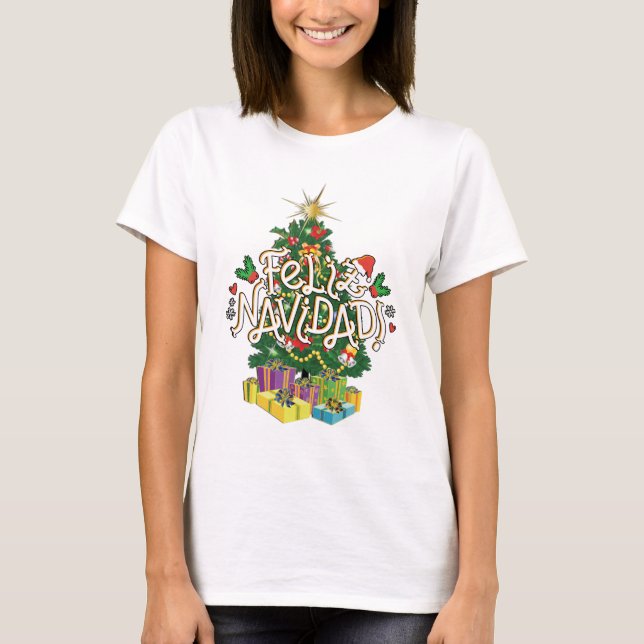 Camiseta Feliz Navidad Women White (Frente)
