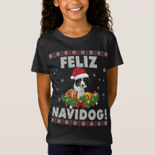 Camiseta Feliz Navidog Border Collie Dog Ugly Sweater Chris