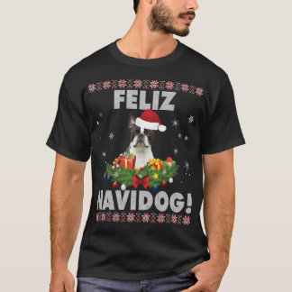 Camiseta Feliz Navidog Boston Terrier Dog Ugly Sweater Chri