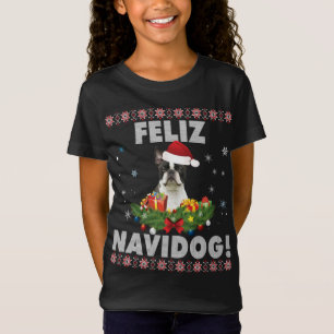 Camiseta Feliz Navidog Boston Terrier Dog Ugly Sweater Chri