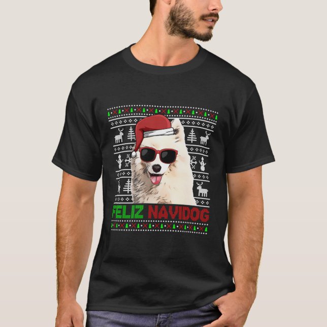 Camiseta Feliz Navidog Feliz Feliz Natal Encantado (Frente)