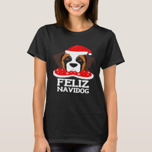 Camiseta Feliz Navidog Feliz Santo de Cachorro de Natal Ber