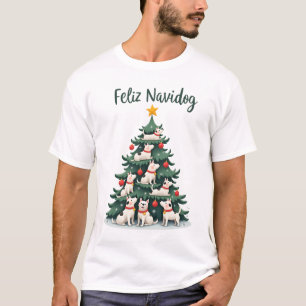 Camiseta Feliz Navidog Natal Cachorro, Divertida F