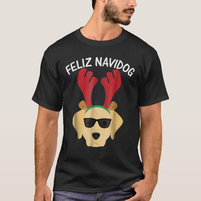 Camiseta Feliz Navidog Navidad Labrador Natal (Frente)
