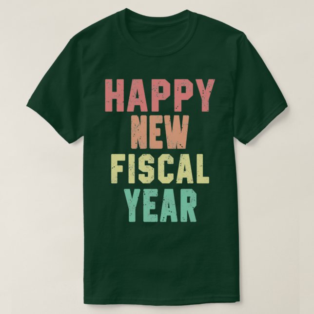 Camiseta Feliz Novo Ano Fiscal Vintage (Frente do Design)
