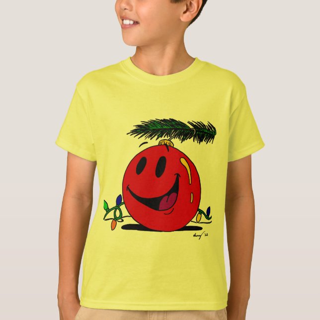 Camiseta Feliz Ornament Kids Basic T-Shirt (Frente)