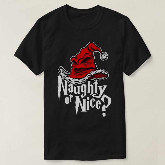 Camiseta Feliz ou bom chapéu de Natal (Frente do Design)