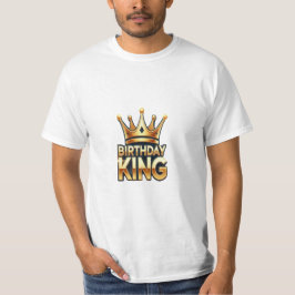 Camiseta Feliz Ouro de Aniversário Coroa Real