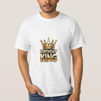 Camiseta Feliz Ouro de Aniversário Coroa Real