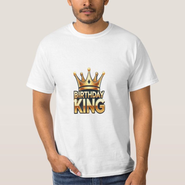 Camiseta Feliz Ouro de Aniversário Coroa Real (Frente)