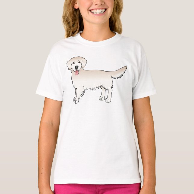 Camiseta Feliz Ouro de Creme - Cão de Cartografia para Retr (Frente)