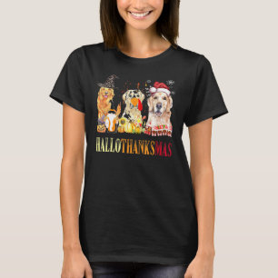 Camiseta Feliz Ouro de Hallothanksmas para sempre Mãe Cão H