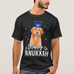 Camiseta Feliz Ouro Hanukkah Retriever Menorah Hat<br><div class="desc">Feliz Ouro Hanukkah Retriever Menorah Hat</div>
