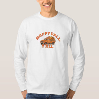 Camiseta Feliz Outono para Todos Caminhão Laranja Vintage A