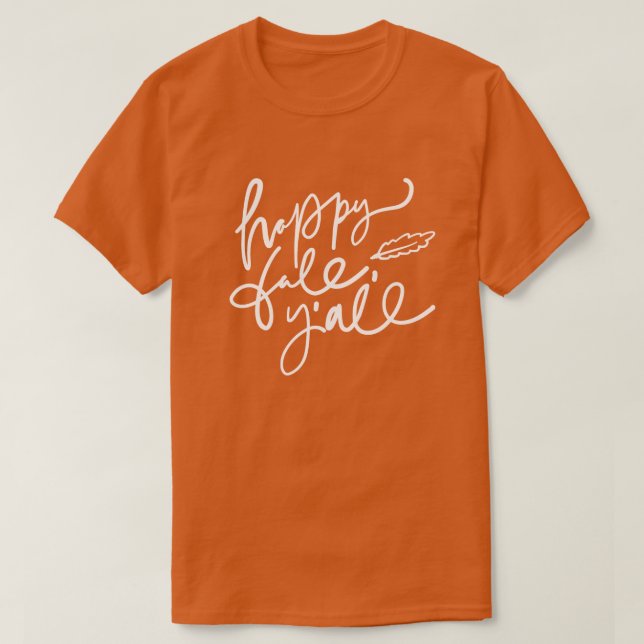 Camiseta Feliz outono Y (Frente do Design)