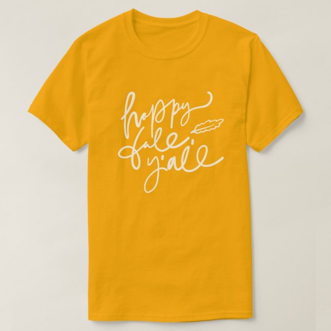 Camiseta Feliz outono Y (Frente do Design)