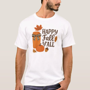 Camiseta Feliz outono, Y'all Autumn Mason Jar Design