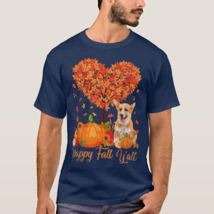 Camiseta Feliz outono YAll Corgi Dog Pumpkin Ação de Graças