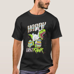 Camiseta Feliz Ovo De Coelhinho De Páscoa E Árvore Cuta Din
