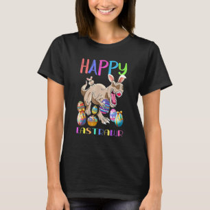 Camiseta Feliz Ovo De Coelhinho De Páscoa E Árvore Cuta Din