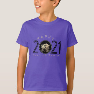 Camiseta Feliz Ox Chinês Ano Novo 2021