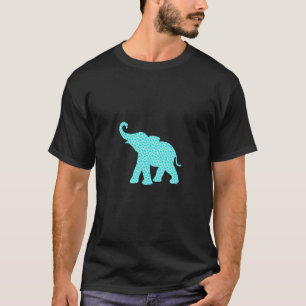 Camiseta Feliz Padrão de Turquesa de Elefante-Arte