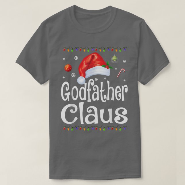 Camiseta Feliz padrinho Claus Papais noeis de pijama de Nat (Frente do Design)