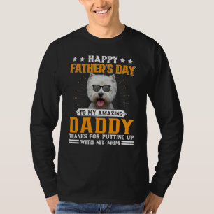 Camiseta Feliz Pai De Cachorro Dia de os pais Para Homens