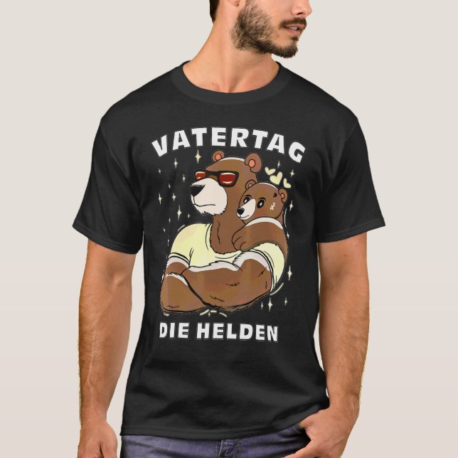 Camiseta Feliz Pai Do Dia de os pais Urso Dos Heroes Vatert (Frente)