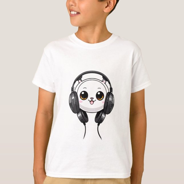 Camiseta Feliz Panda e a Música em Todo o lado (Frente)