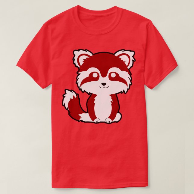 Camiseta Feliz Panda Vermelha (Frente do Design)