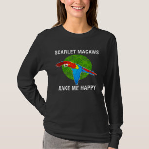 Camiseta Feliz Papagaio Scarlet Macaw