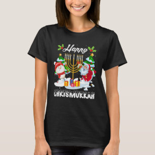 Camiseta Feliz Papai noel de Natal Chrismukkah Engraçado Ha