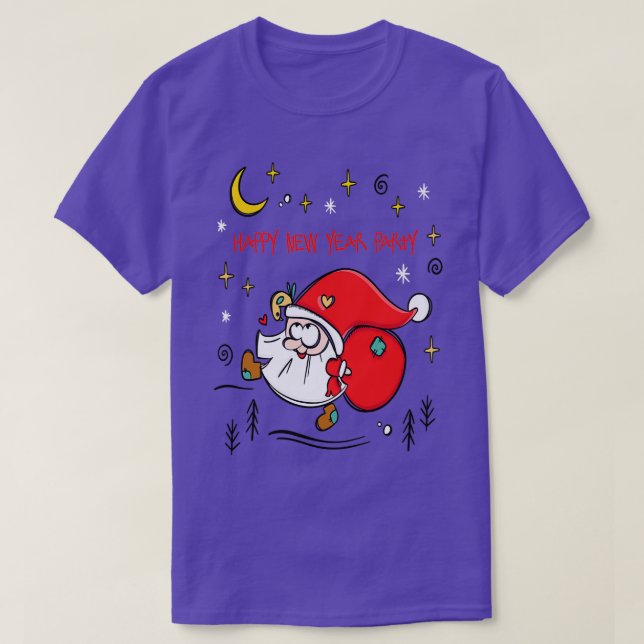 Camiseta Feliz Papai noel de Natal com bolsa engraçada (Frente do Design)