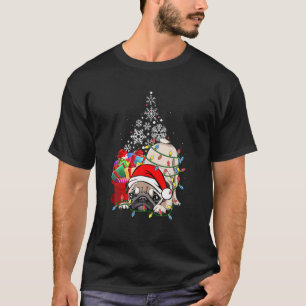 Camiseta Feliz Papai noel de Natal Pug Xmas Boys Pugmas