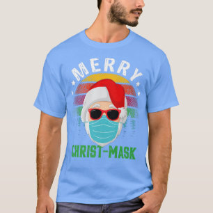 Camiseta Feliz Papais noeis CristoMáscara veste máscara de 