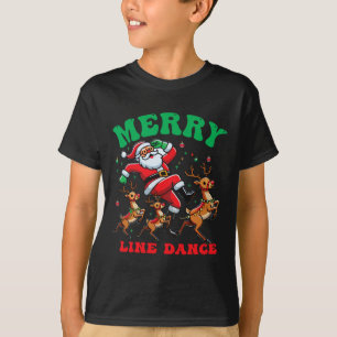 Camiseta Feliz Papais noeis De Dança Da Linha De Natal E